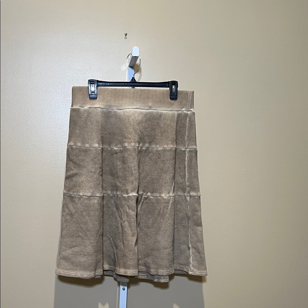 Classic Knit Mini Skirt in Beige